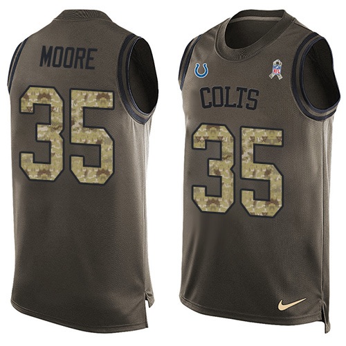 Men's Limited Darryl Morris Nike Jersey Green - #35 Salute to Service Tank Top NFL Indianapolis Colts